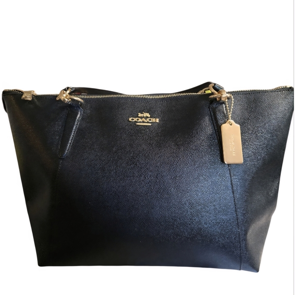 Coach Ava Black Leather Tote Bag NWOT - Picture 1 of 9